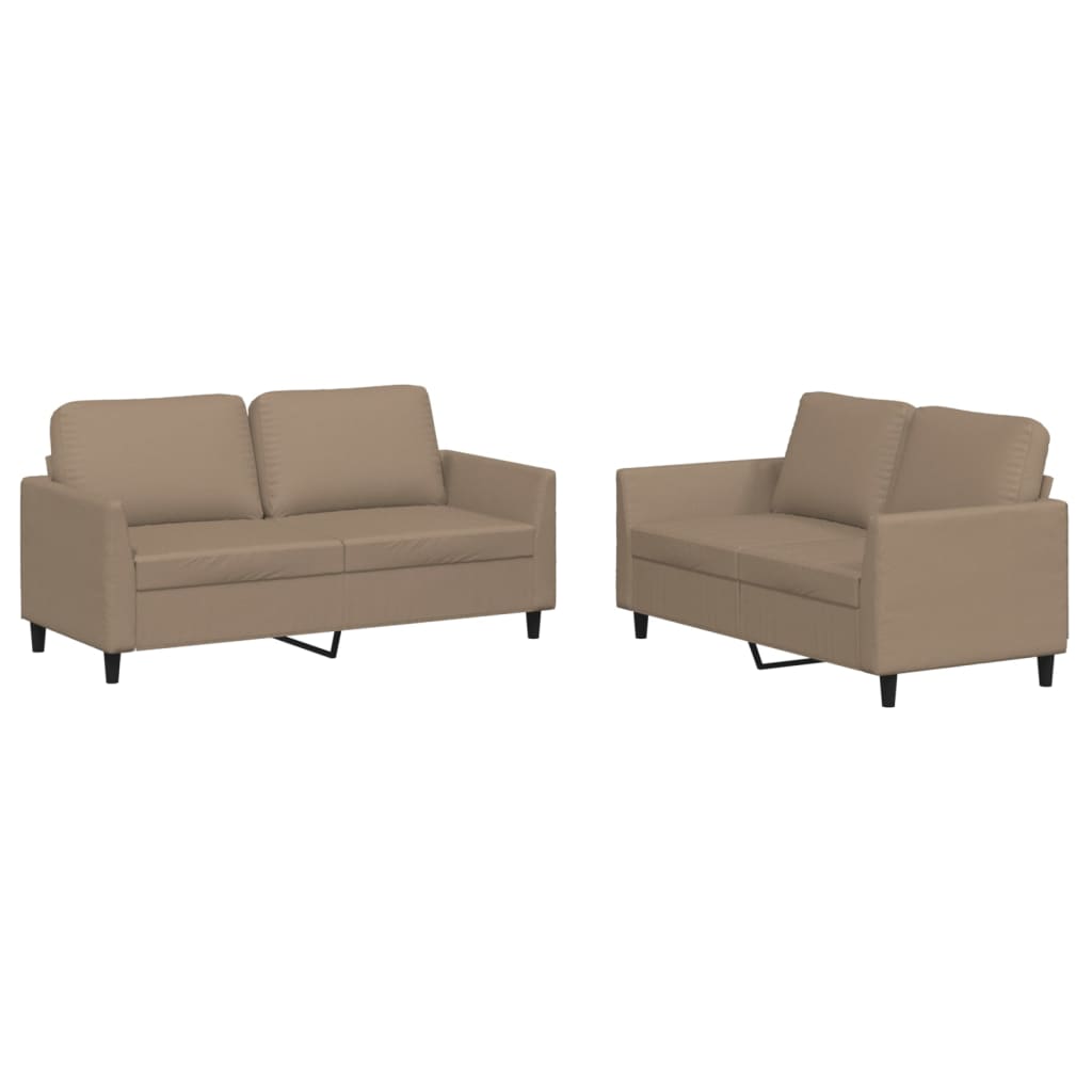 Ensemble de canapés 2 pcs avec coussins Cappuccino Similicuir - XIOS