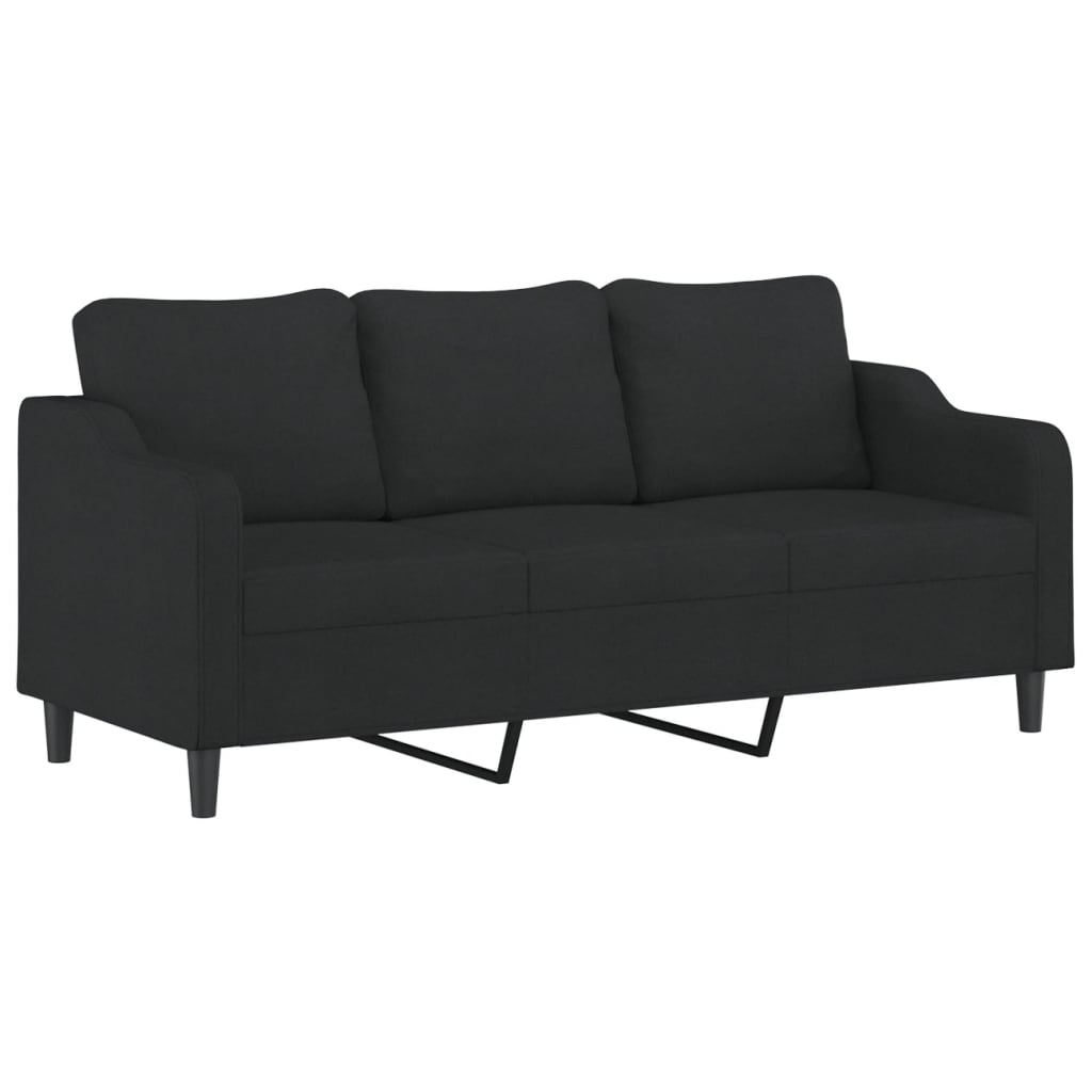 Ensemble de canapés 3 pcs avec coussins Noir Tissu - XIOS