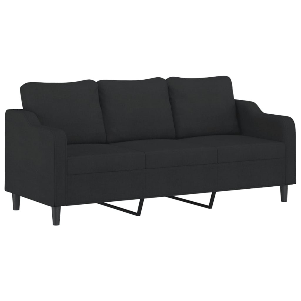 Ensemble de canapés 4 pcs avec coussins Noir Tissu - XIOS