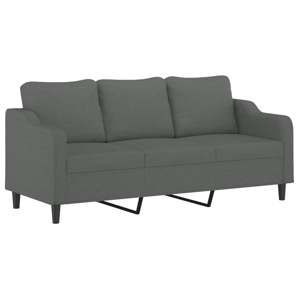 Ensemble de canapés 3 pcs coussins gris foncé tissu - XIOS