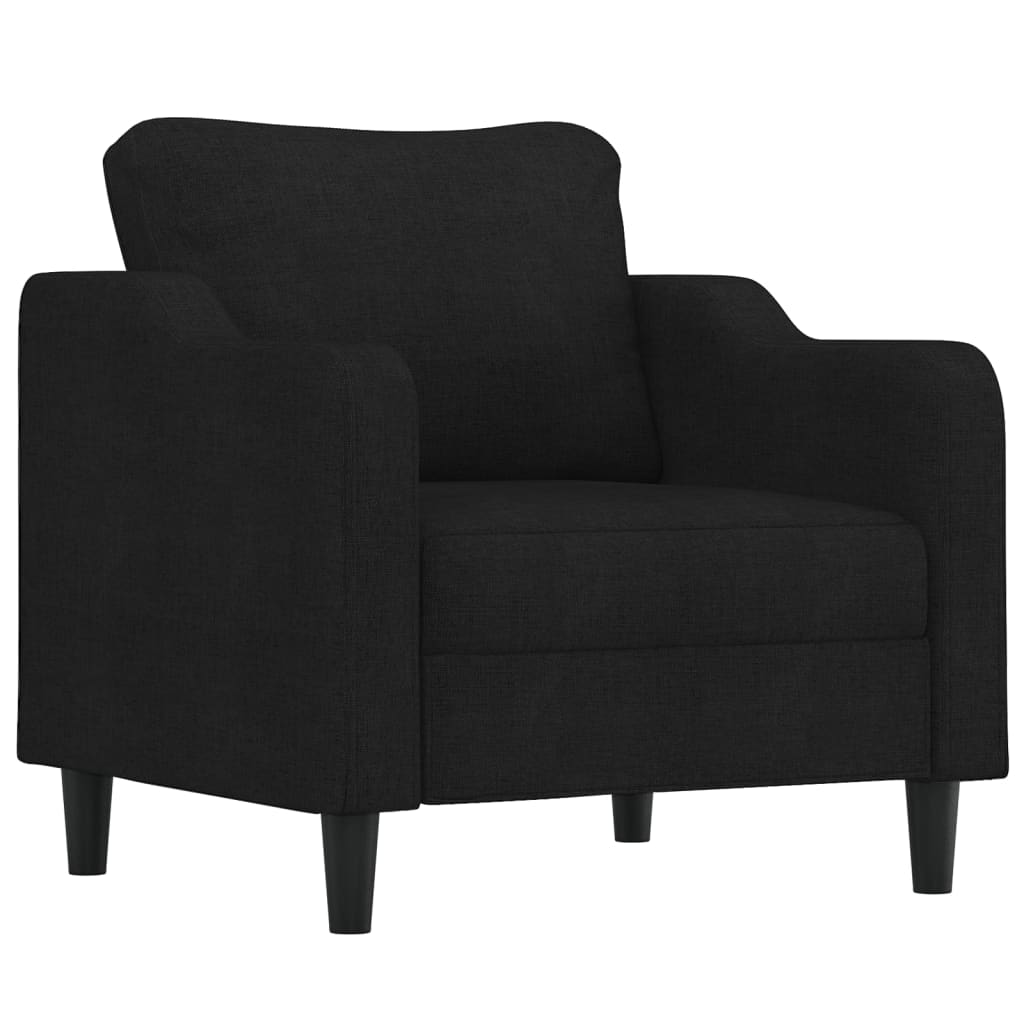Ensemble de canapés 3 pcs avec coussins noir tissu - XIOS