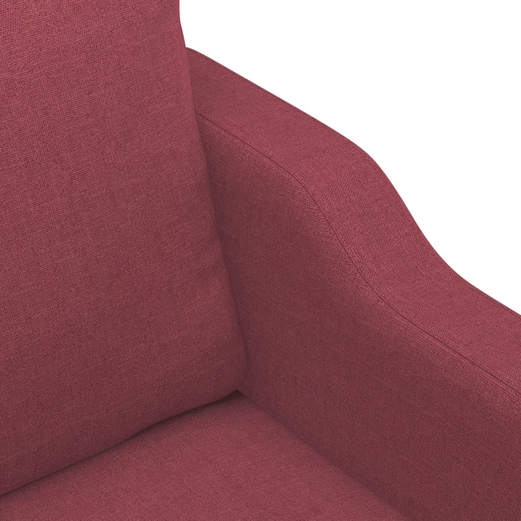 Ensemble de canapés 3 pcs avec coussins rouge bordeaux tissu - XIOS