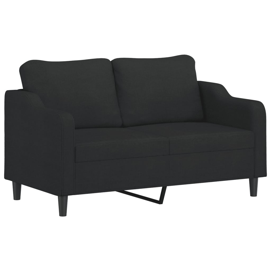 Ensemble de canapés 2 pcs avec coussins noir tissu - XIOS