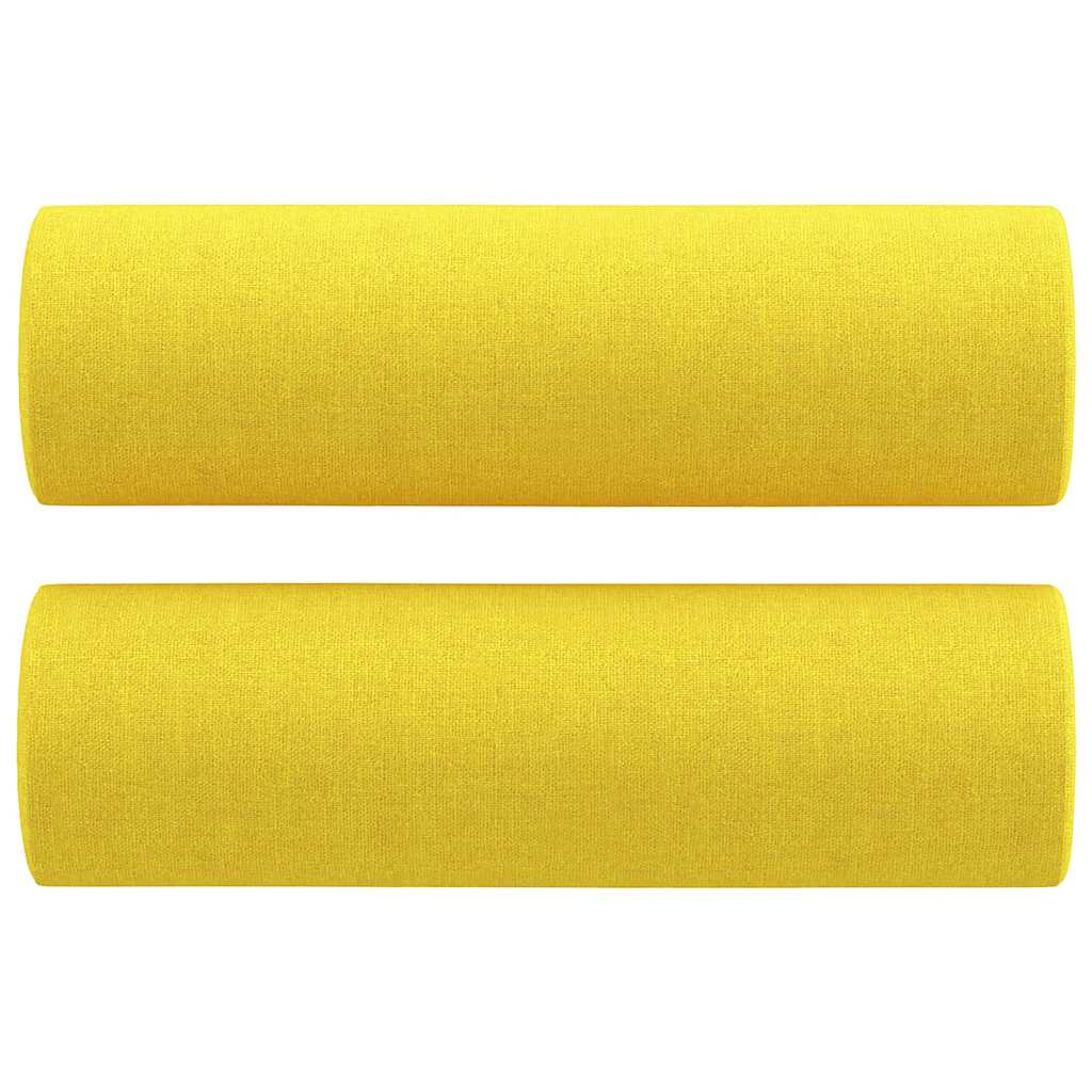 Ensemble de canapés 3 pcs avec coussins jaune clair tissu - XIOS