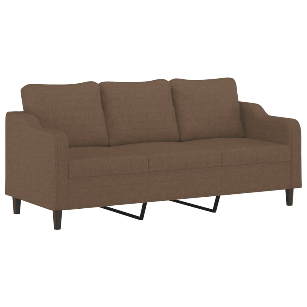Ensemble de canapés 2 pcs avec coussins Marron Tissu - XIOS