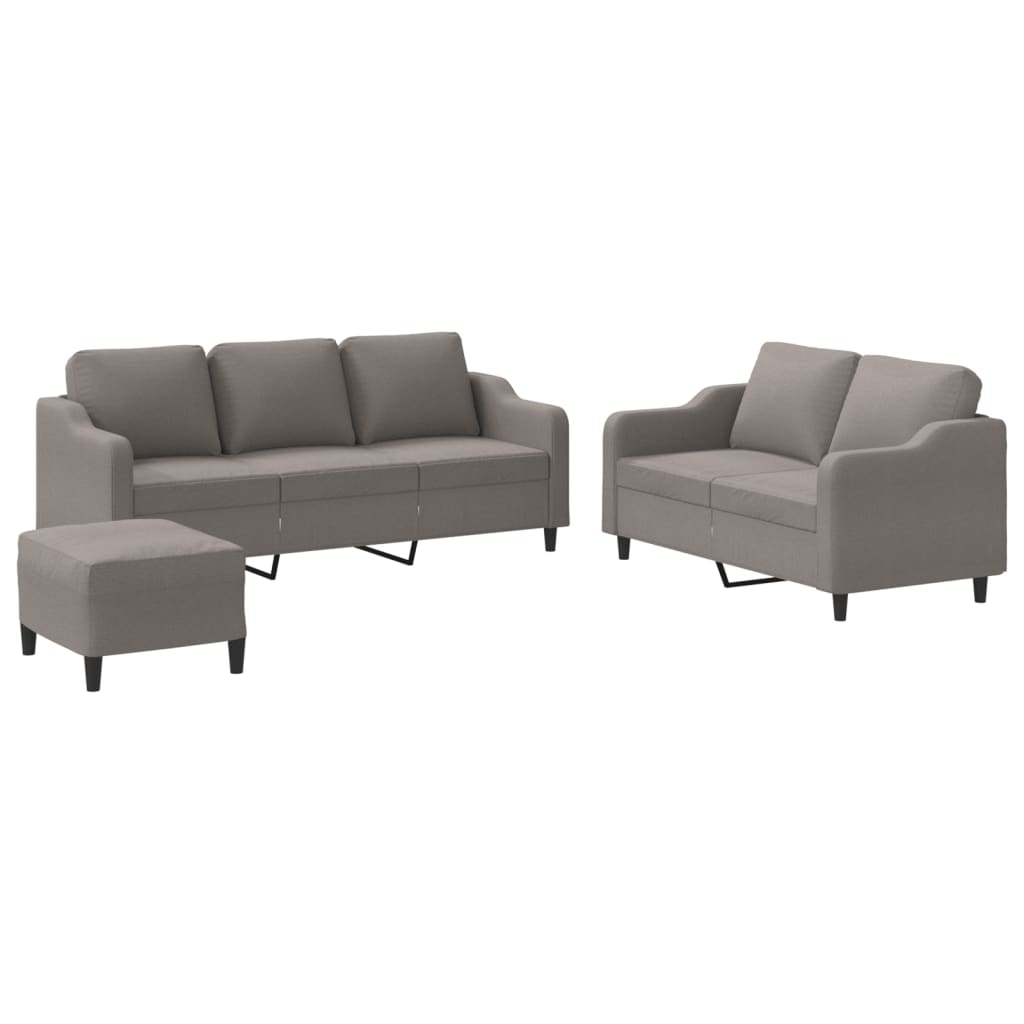 Ensemble de canapés 3 pcs avec coussins Taupe Tissu - XIOS