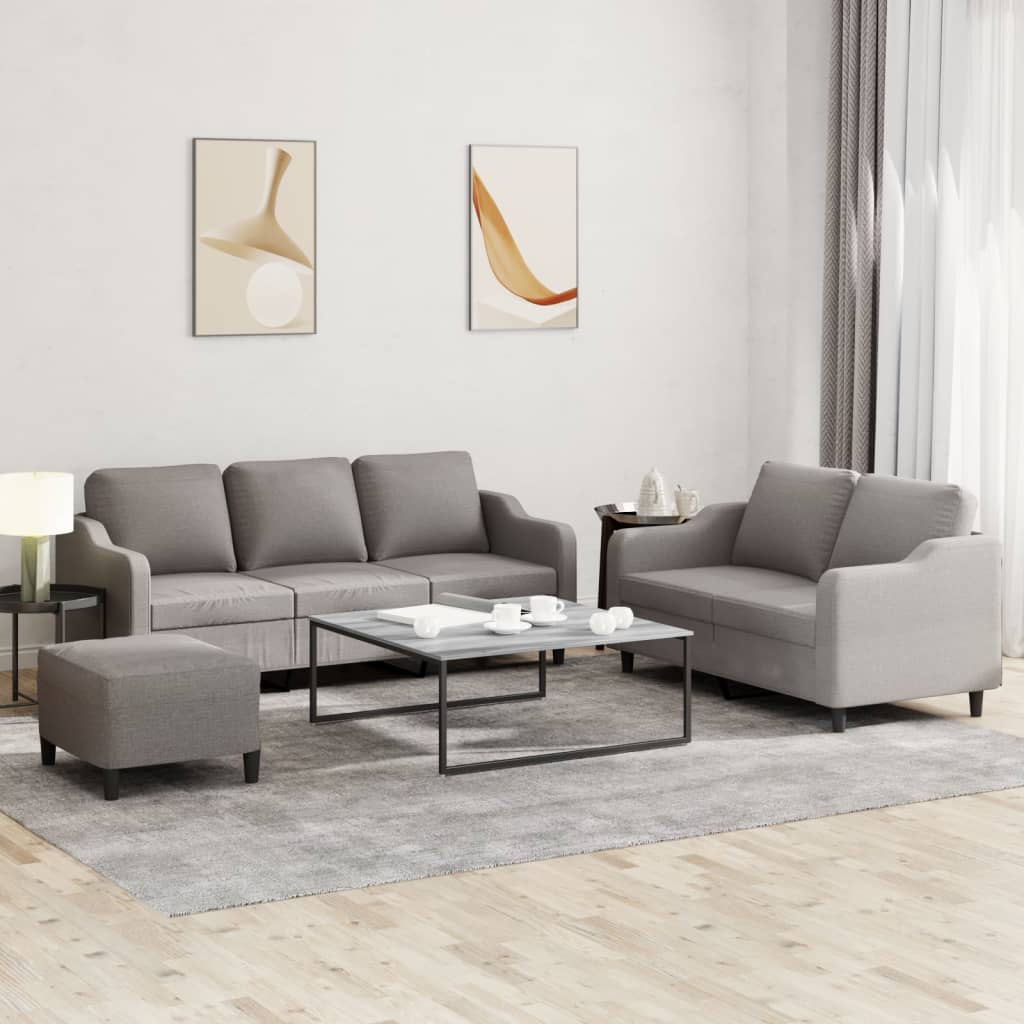 Ensemble de canapés 3 pcs avec coussins Taupe Tissu - XIOS