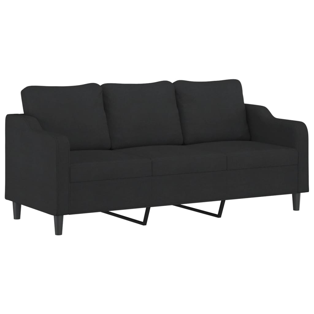 Ensemble de canapés 3 pcs avec coussins noir tissu - XIOS