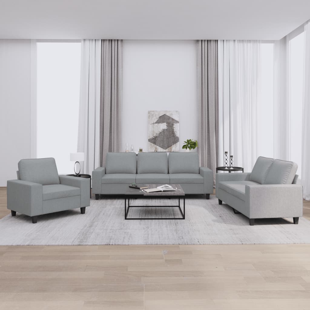 Ensemble de canapés 3 pcs gris clair tissu - XIOS