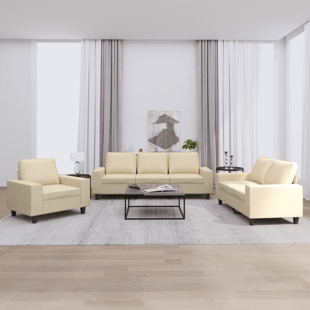 Ensemble de canapés 3 pcs crème tissu - XIOS