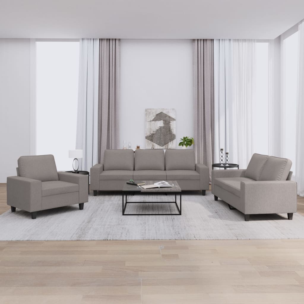 Ensemble de canapés 3 pcs taupe tissu - XIOS