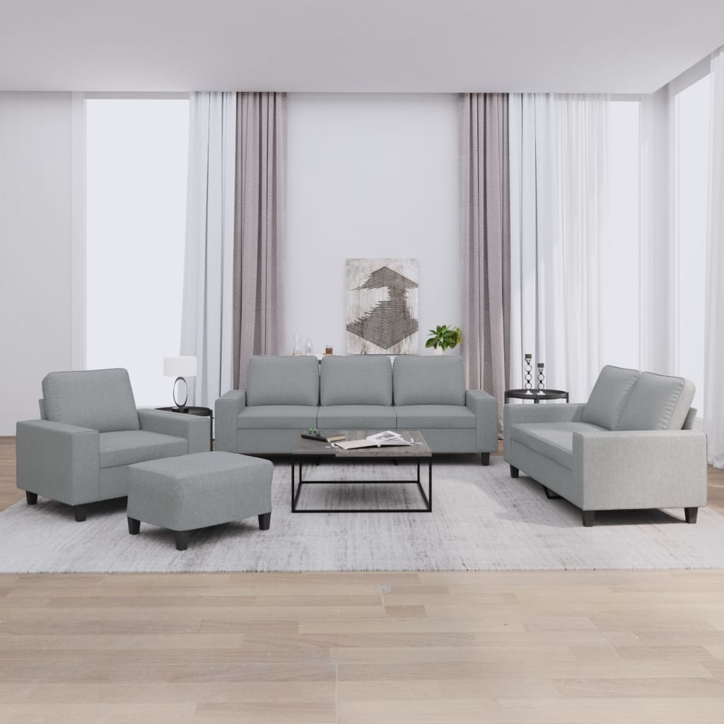Ensemble de canapés 4 pcs gris clair tissu - XIOS