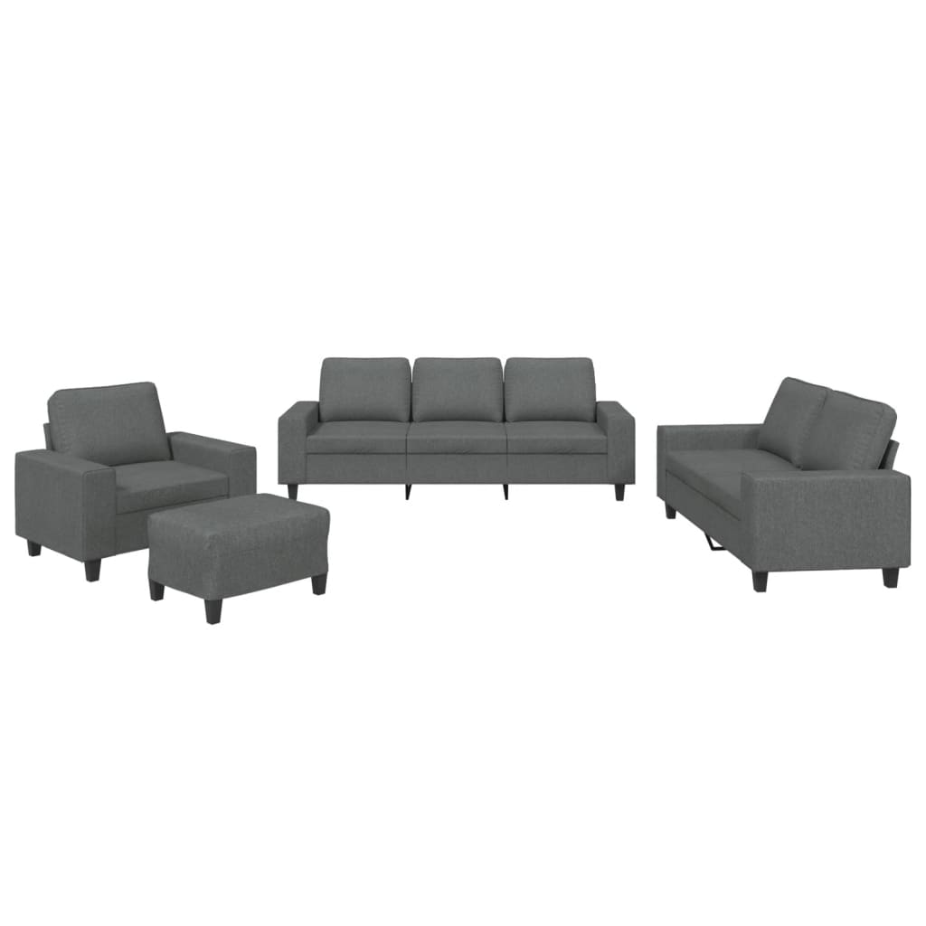 Ensemble de canapés 4 pcs gris foncé tissu - XIOS