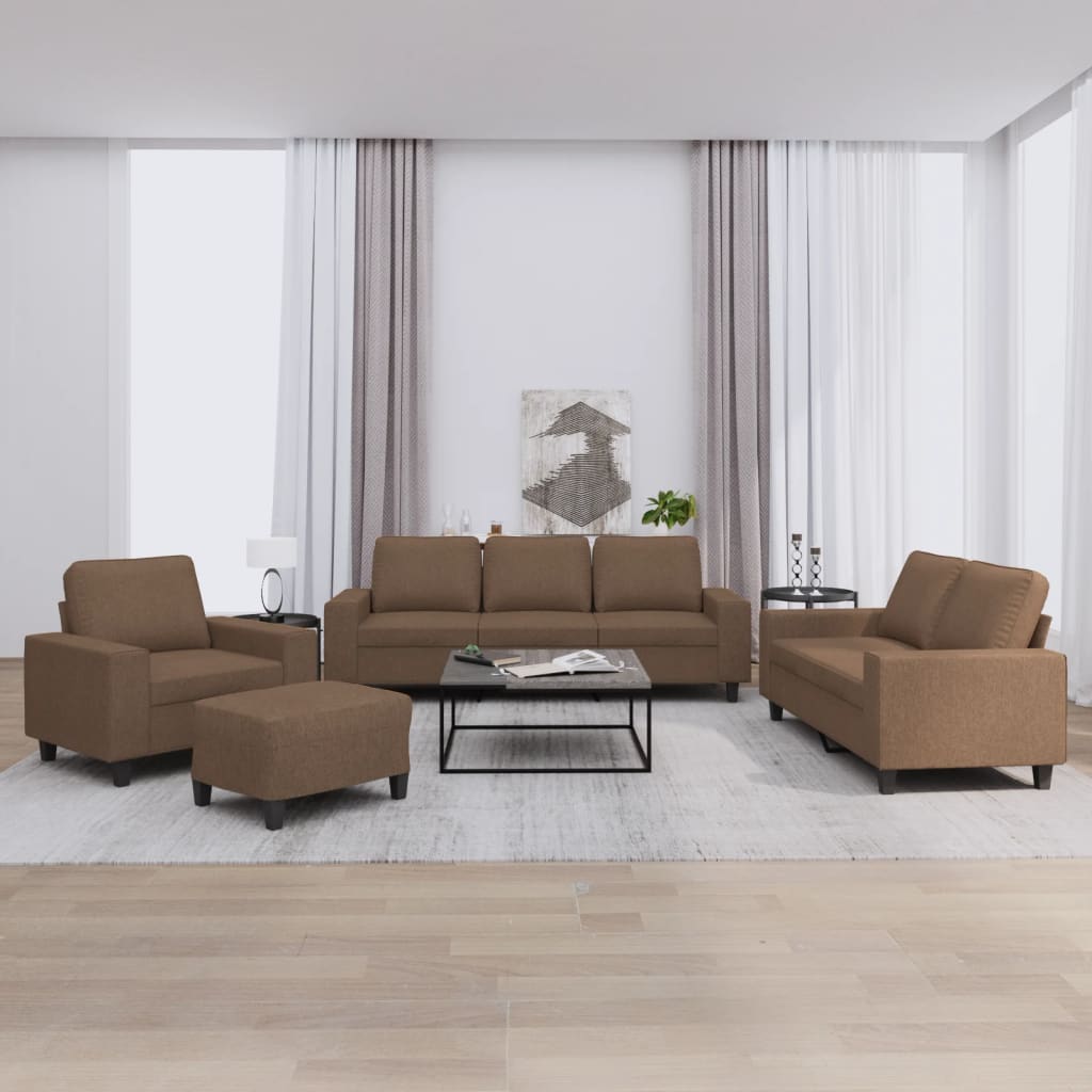 Ensemble de canapés 4 pcs marron tissu - XIOS