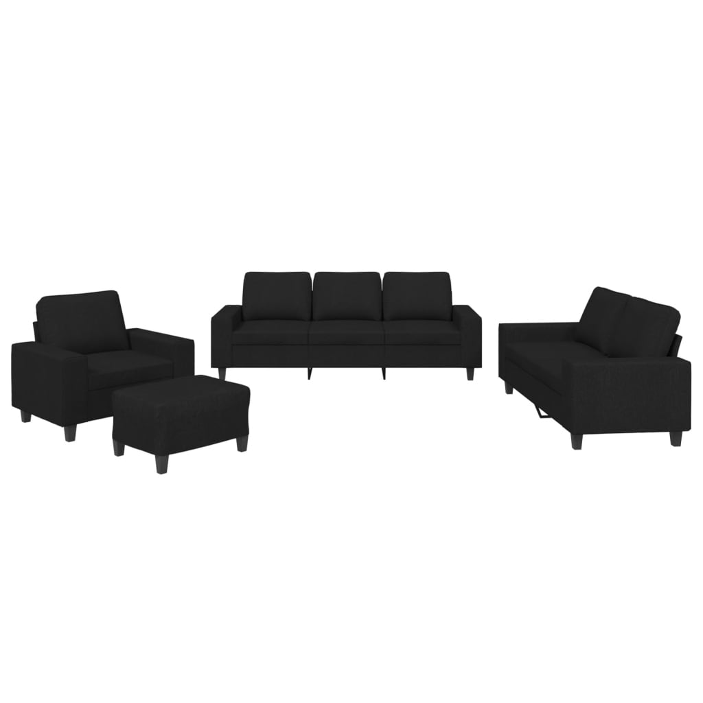 Ensemble de canapés 4 pcs noir tissu - XIOS