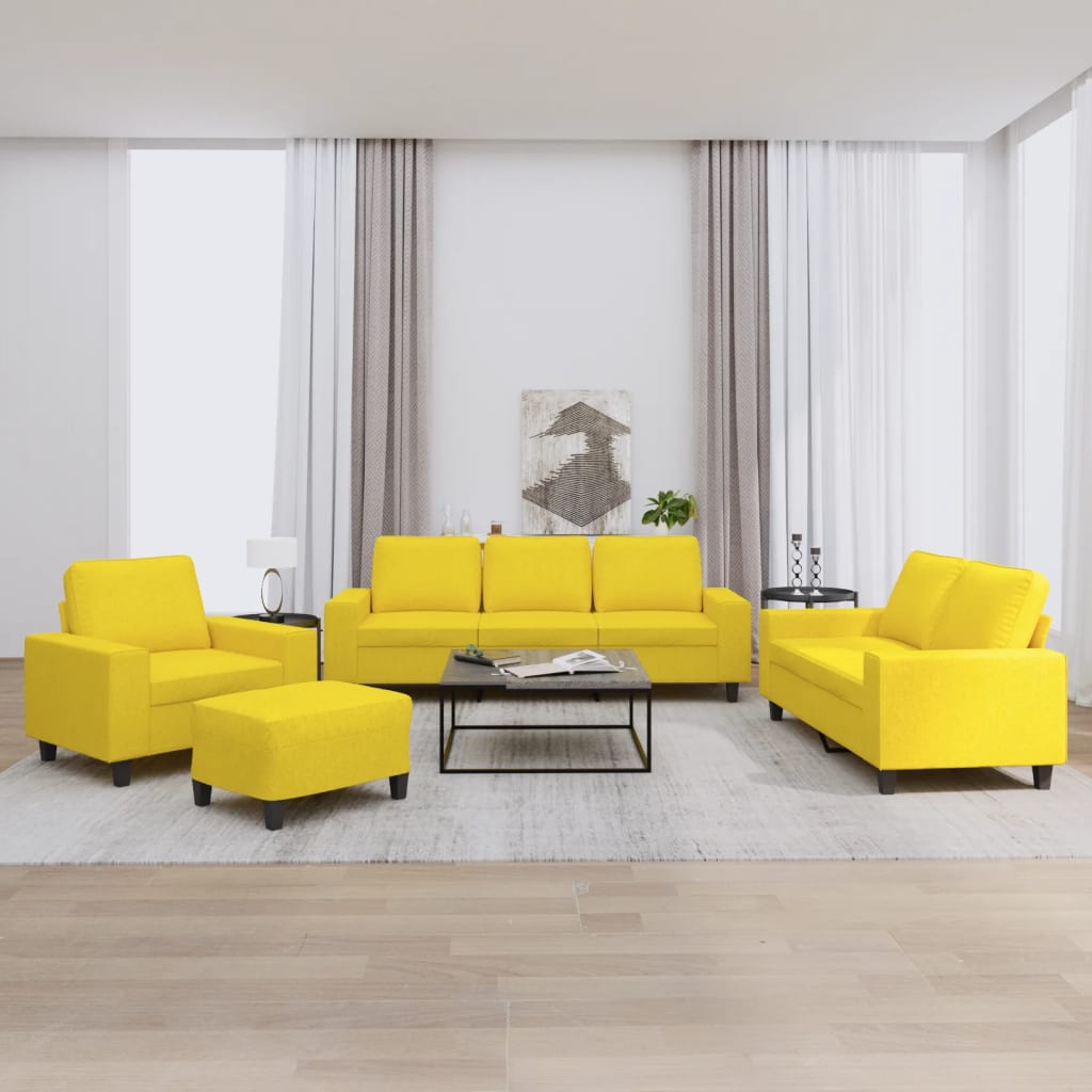 Ensemble de canapés 4 pcs jaune clair tissu - XIOS