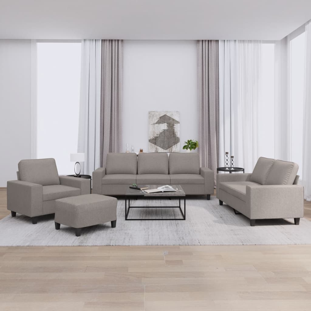 Ensemble de canapés 4 pcs taupe tissu - XIOS