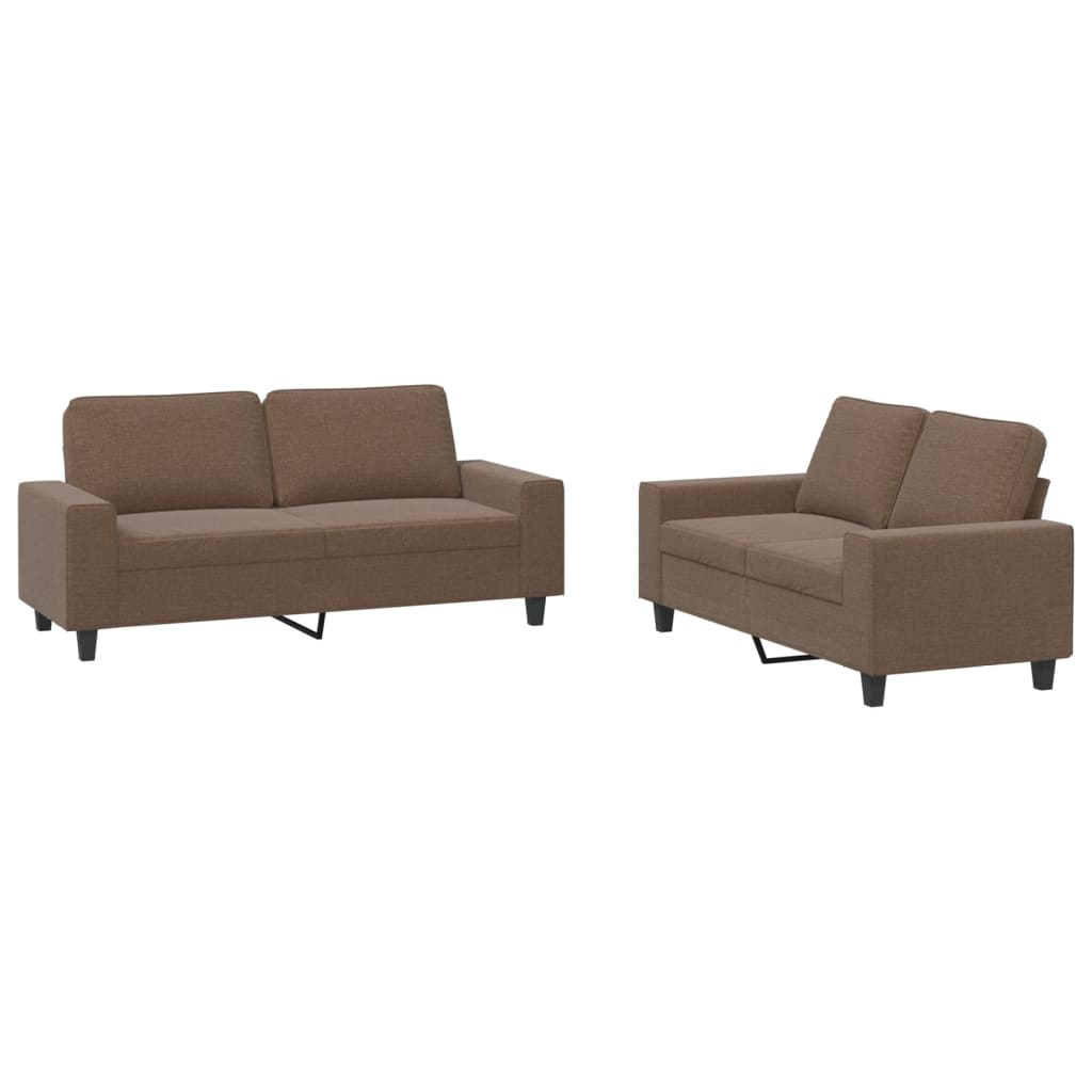 Ensemble de canapés 2 pcs marron tissu - XIOS
