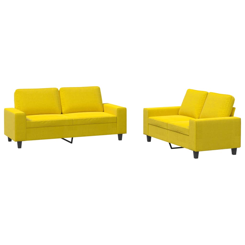 Ensemble de canapés 2 pcs jaune clair tissu - XIOS