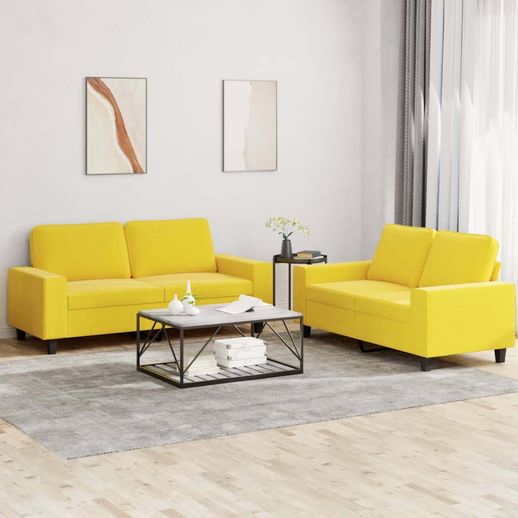 Ensemble de canapés 2 pcs jaune clair tissu - XIOS
