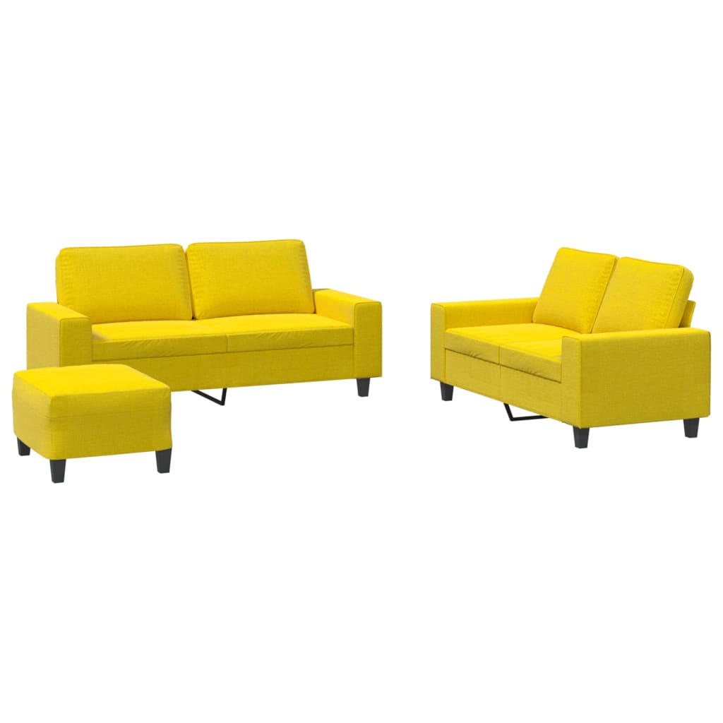 Ensemble de canapés 3 pcs jaune clair tissu - XIOS