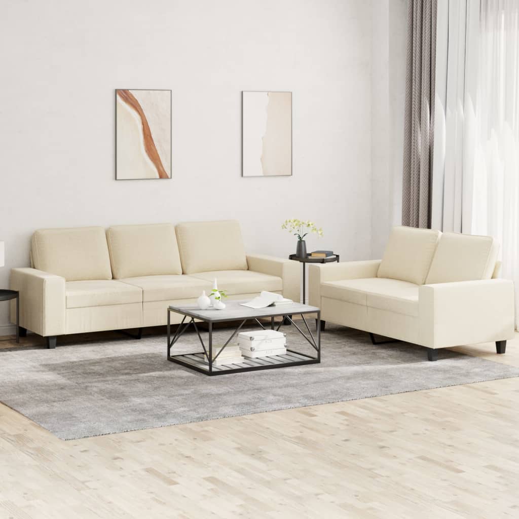 Ensemble de canapés 2 pcs crème tissu - XIOS