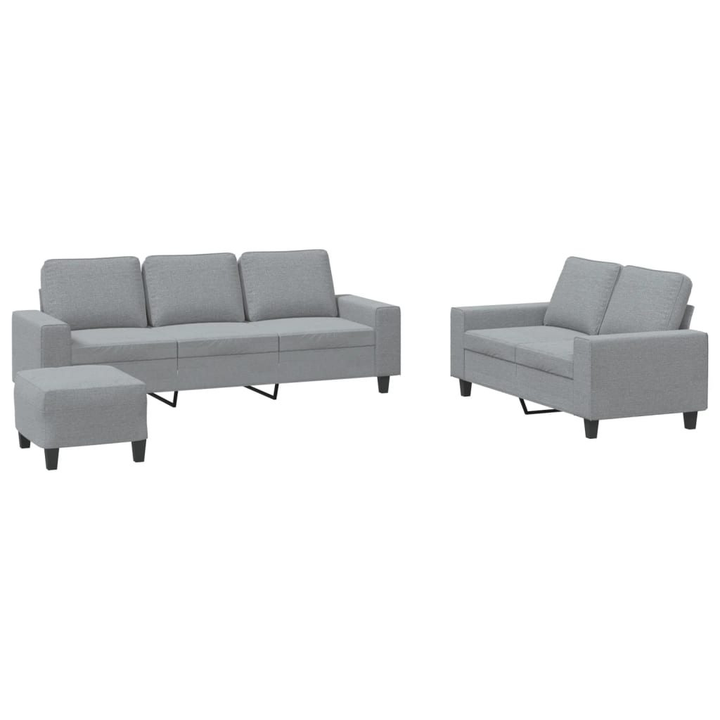 Ensemble de canapés 3 pcs gris clair tissu - XIOS