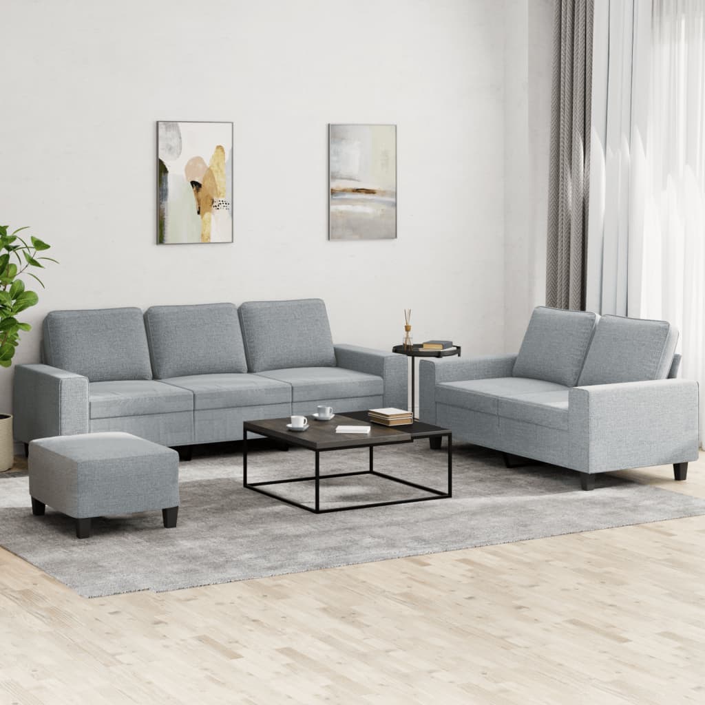 Ensemble de canapés 3 pcs gris clair tissu - XIOS