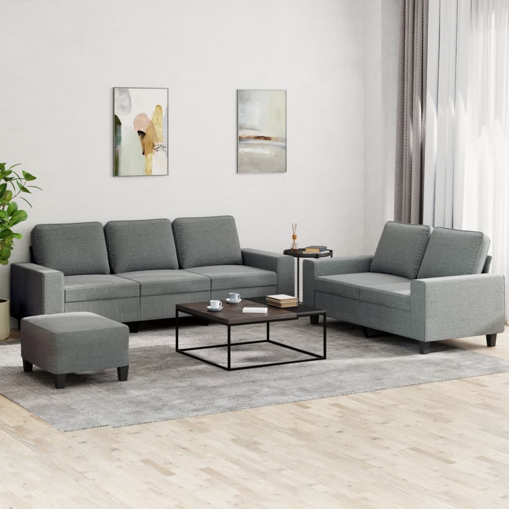 Ensemble de canapés 3 pcs gris foncé tissu - XIOS