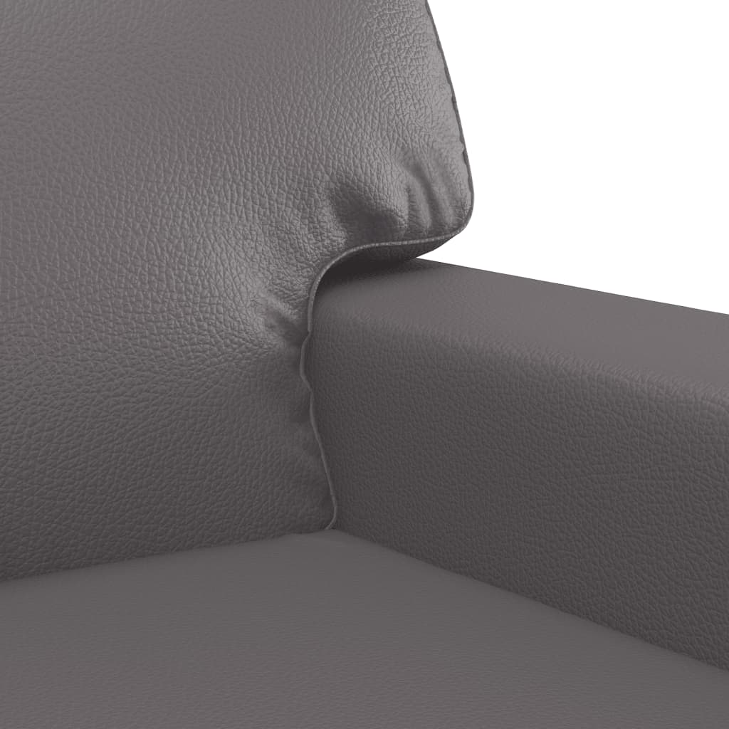 Ensemble de canapés 2 pcs avec coussins gris similicuir - XIOS