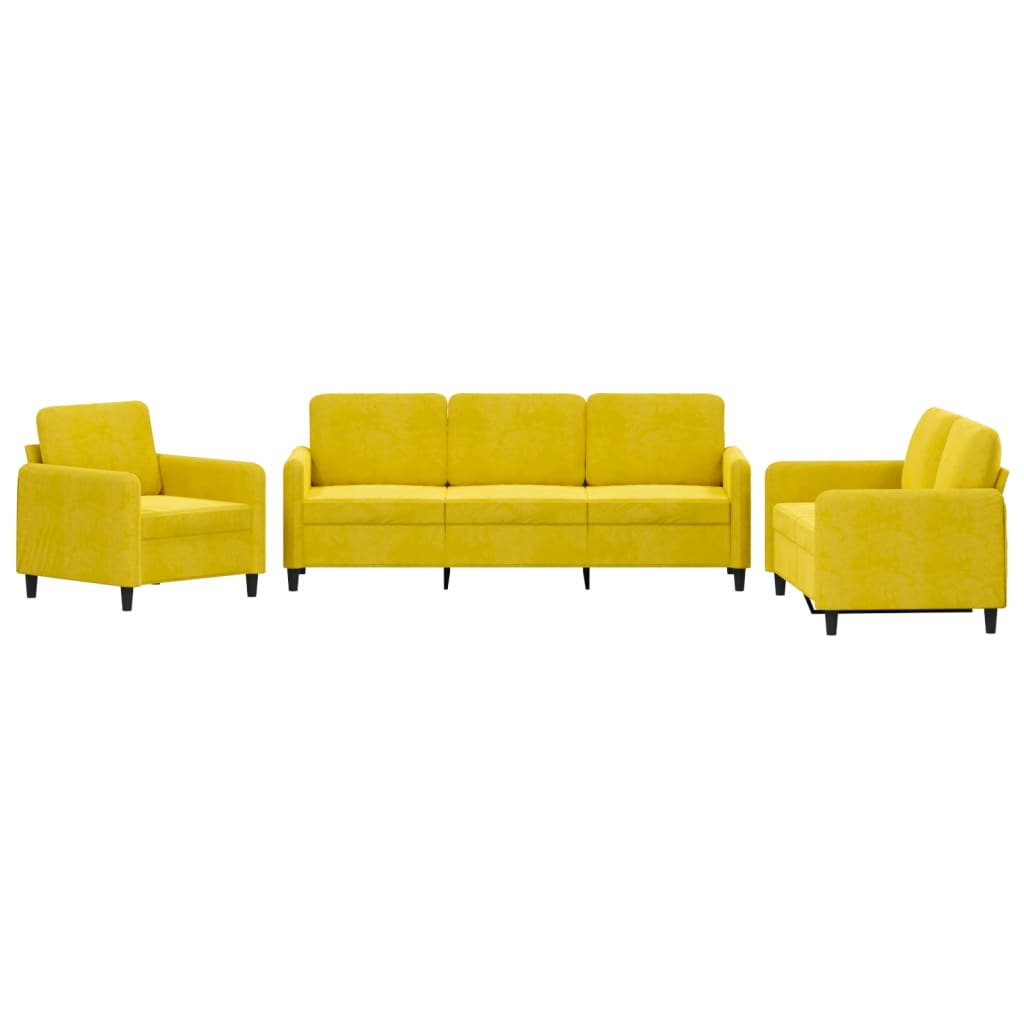 Ensemble de canapés 3 pcs jaune velours - XIOS