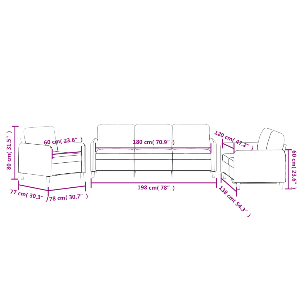 Ensemble de canapés 3 pcs jaune velours - XIOS