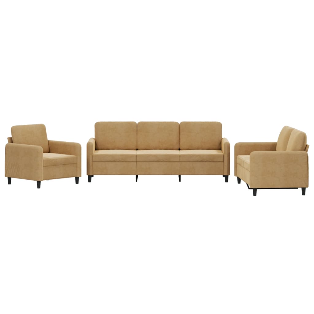 Ensemble de canapés 3 pcs marron velours - XIOS