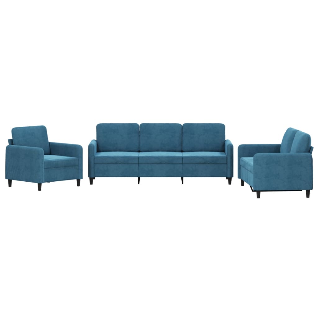 Ensemble de canapés 3 pcs bleu velours - XIOS