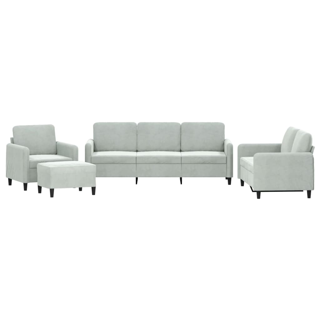 Ensemble de canapés 4 pcs gris clair velours - XIOS