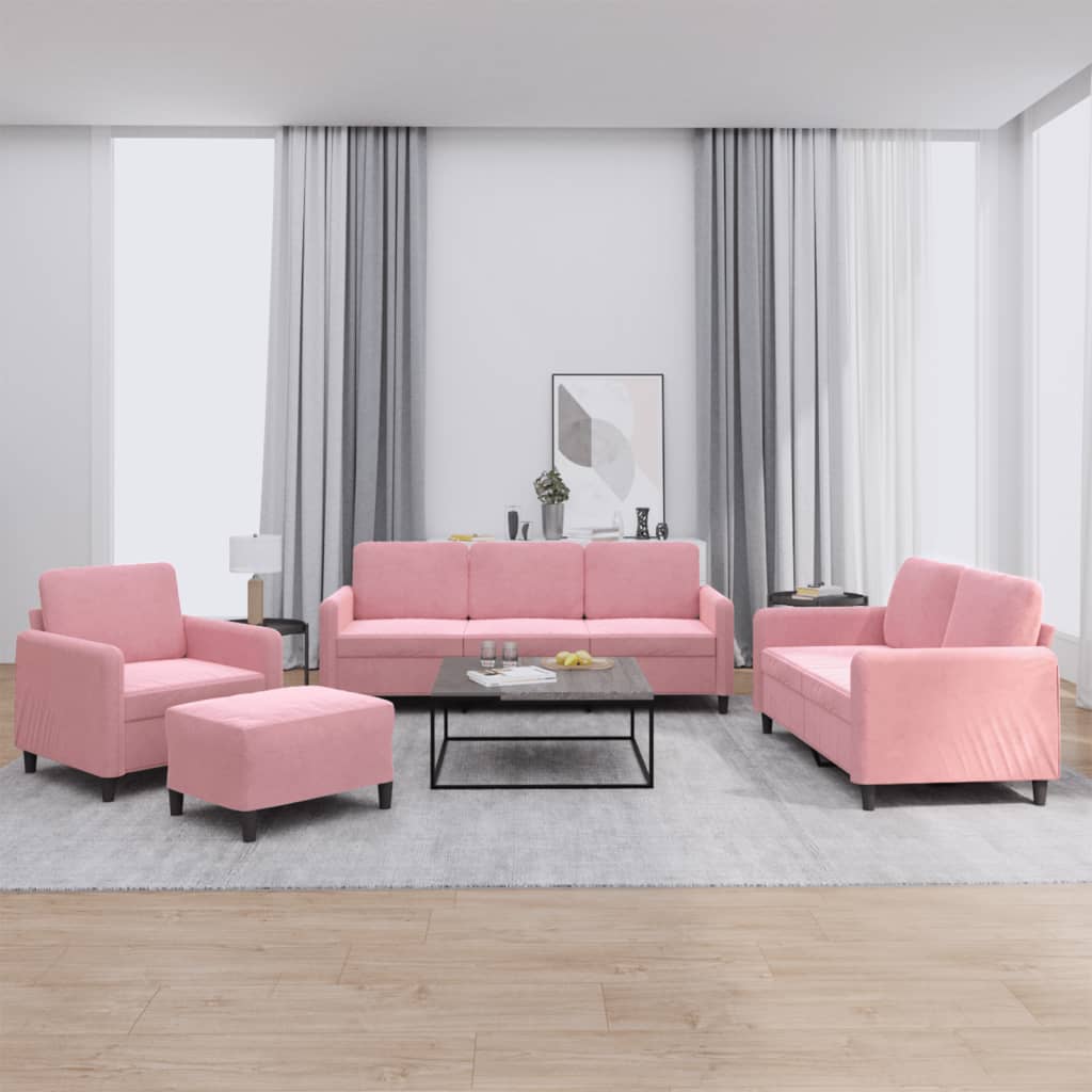 Ensemble de canapés 4 pcs rose velours - XIOS