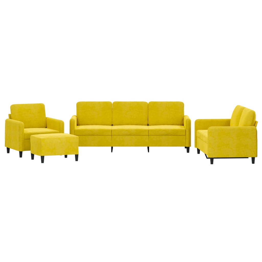 Ensemble de canapés 4 pcs jaune velours - XIOS