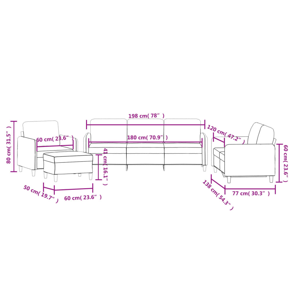 Ensemble de canapés 4 pcs jaune velours - XIOS