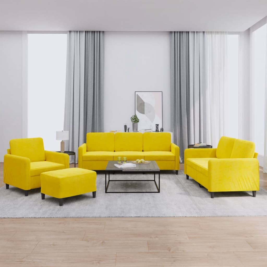 Ensemble de canapés 4 pcs jaune velours - XIOS