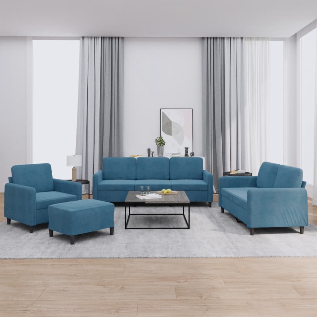 Ensemble de canapés 4 pcs bleu velours - XIOS