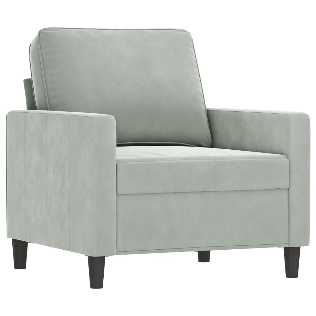 Ensemble de canapés 4 pcs avec coussins gris clair velours - XIOS