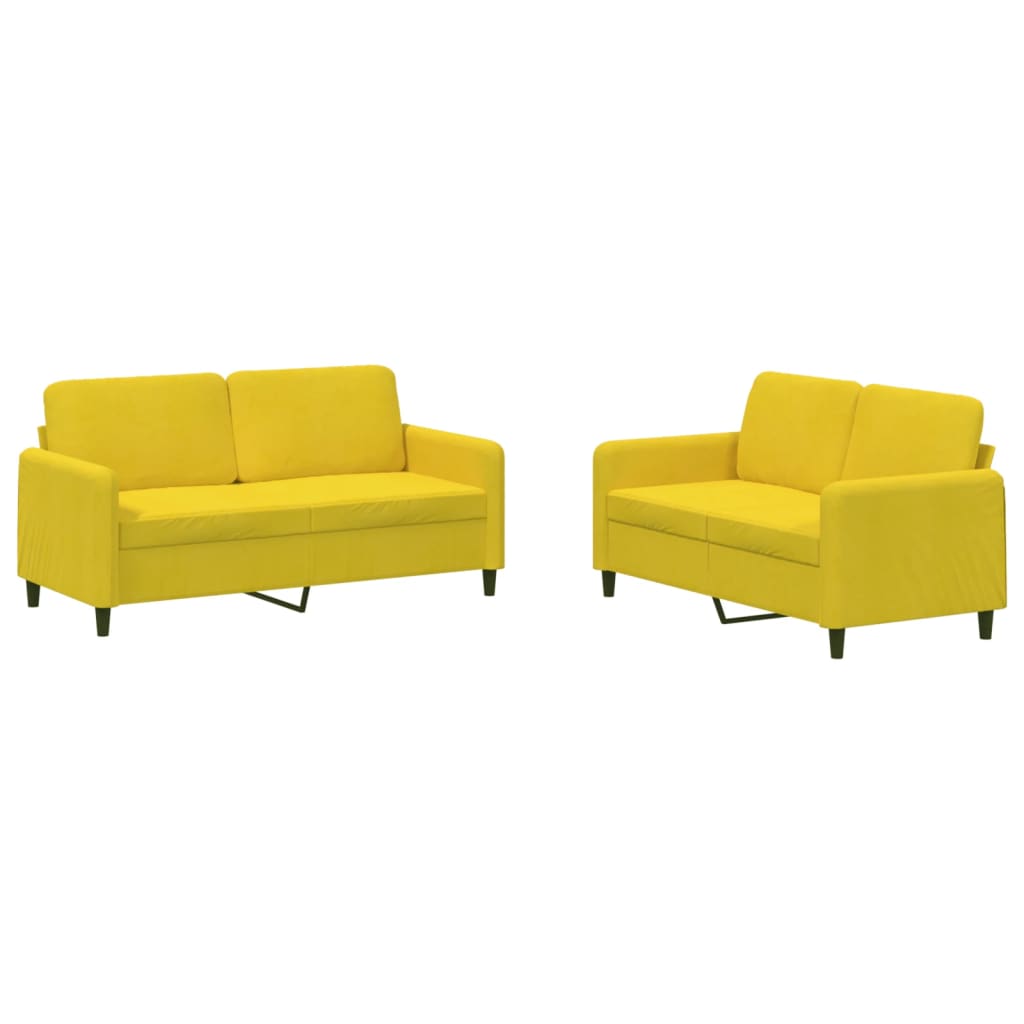 Ensemble de canapés 2 pcs jaune velours - XIOS