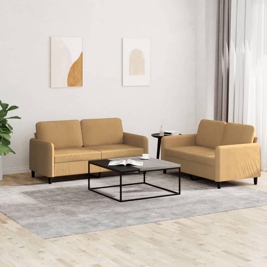 Ensemble de canapés 2 pcs marron velours - XIOS