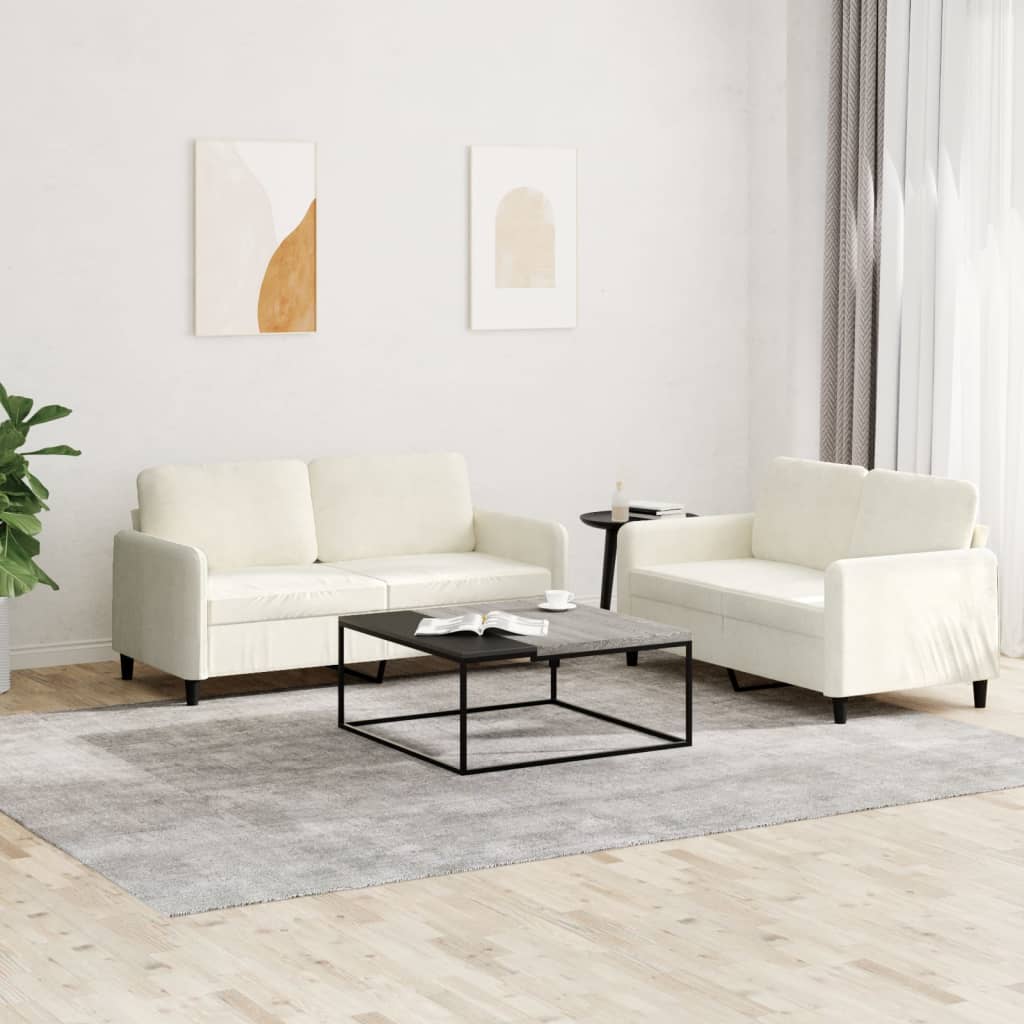 Ensemble de canapés 2 pcs crème velours - XIOS