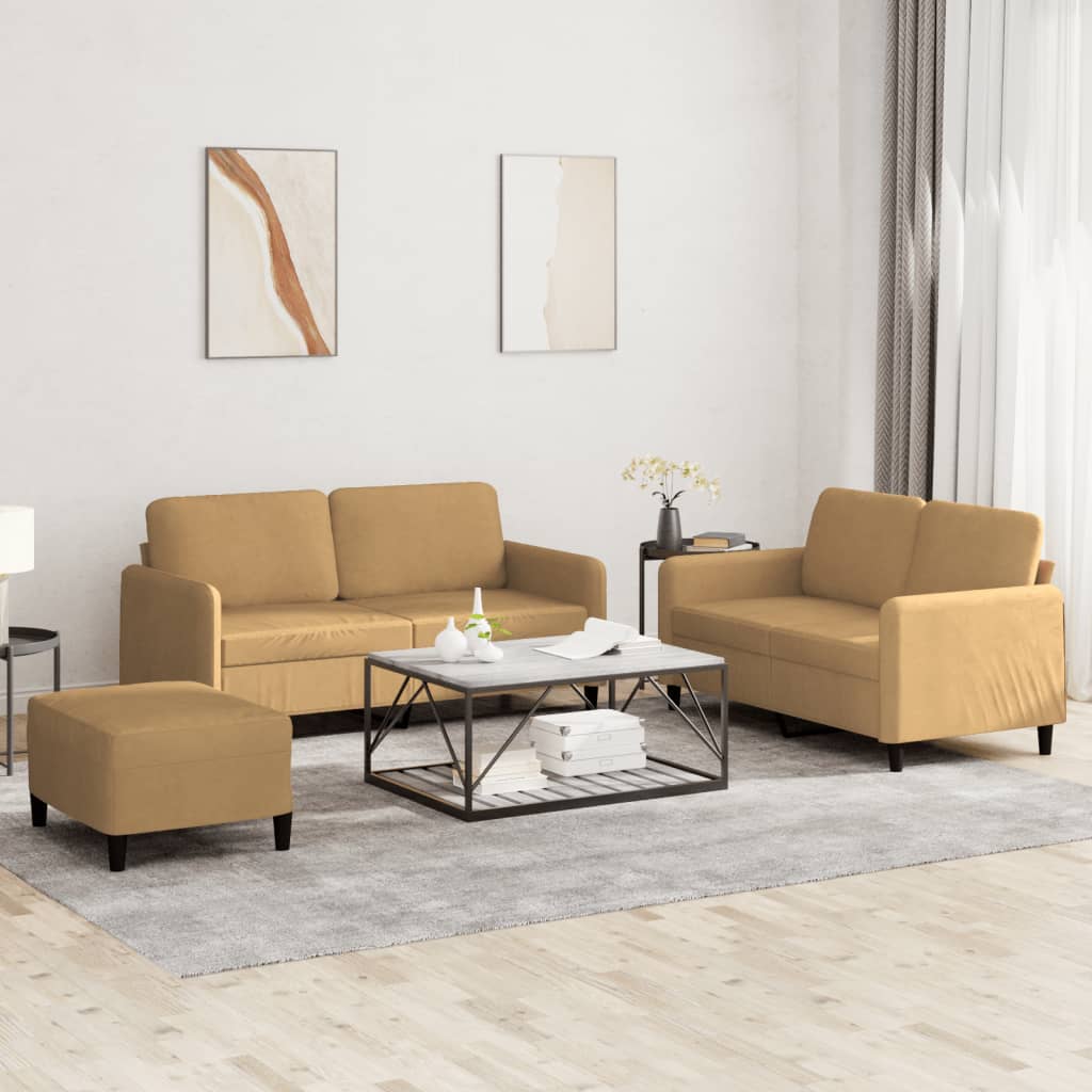 Ensemble de canapés 3 pcs marron velours - XIOS