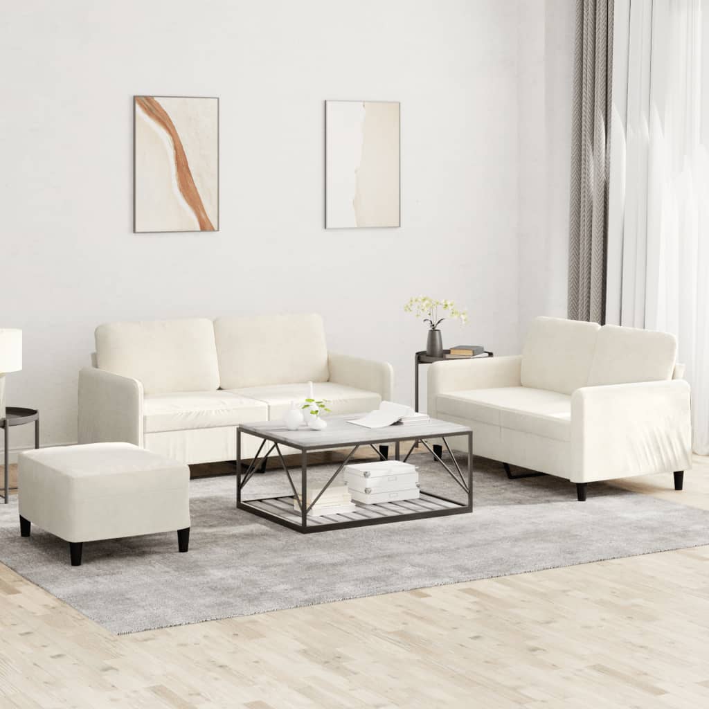 Ensemble de canapés 3 pcs crème velours - XIOS