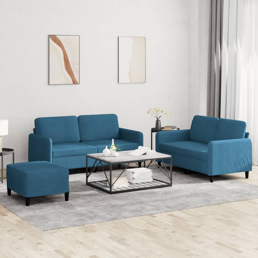 Ensemble de canapés 3 pcs bleu velours - XIOS