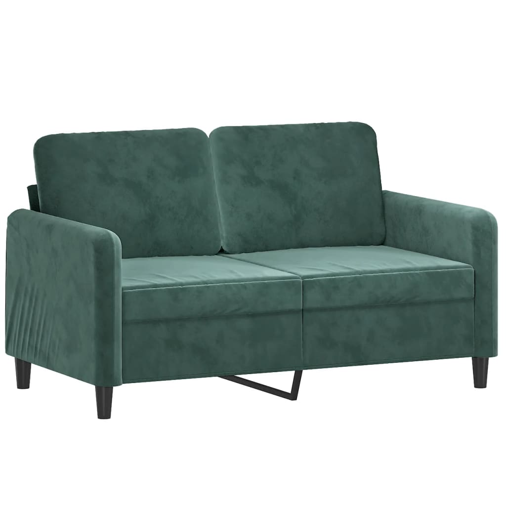 Ensemble de canapés 2 pcs avec coussins vert foncé velours - XIOS