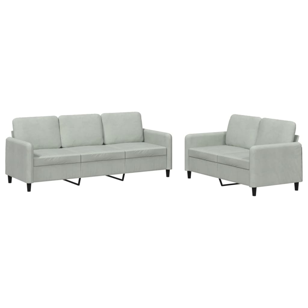 Ensemble de canapés 2 pcs gris clair velours - XIOS