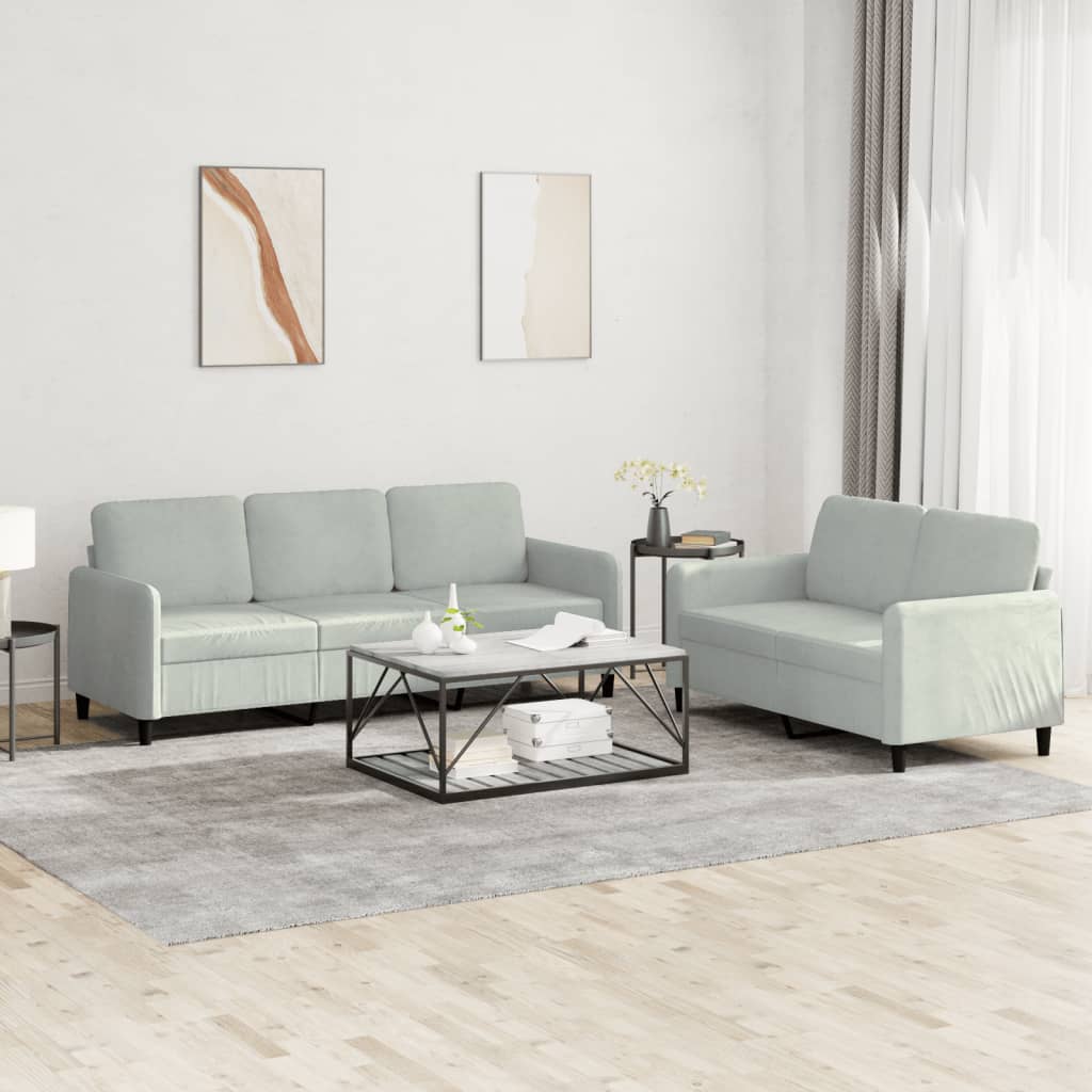 Ensemble de canapés 2 pcs gris clair velours - XIOS